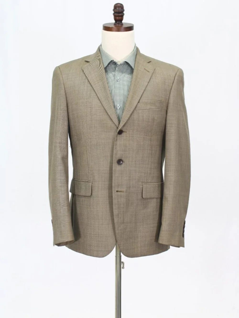Perry Ellis 36R 32x31 Brown Full Suit 3-Button Solid R968